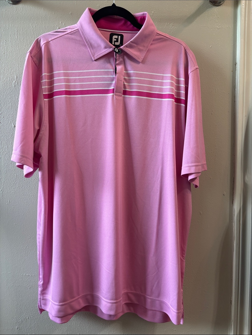 FootJoy Pink Striped Performance Polo